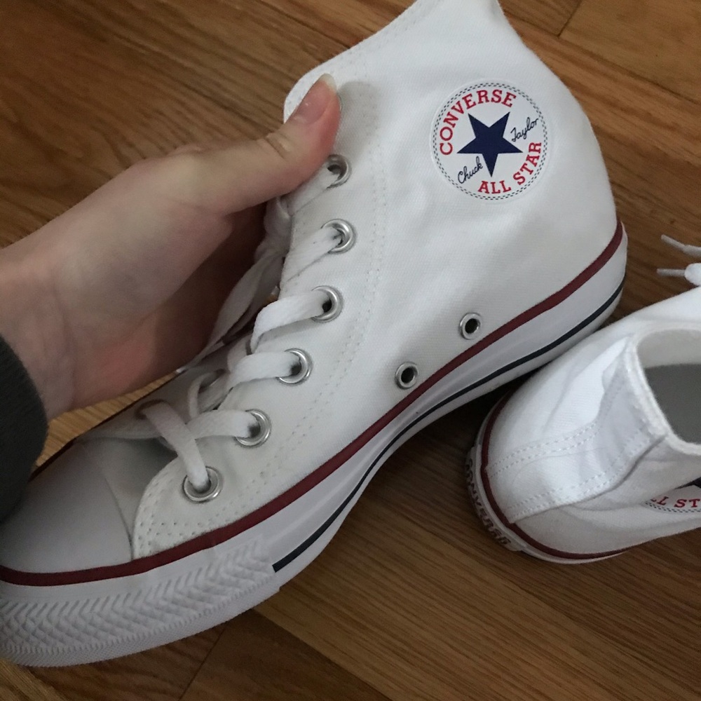 Converse white high tops